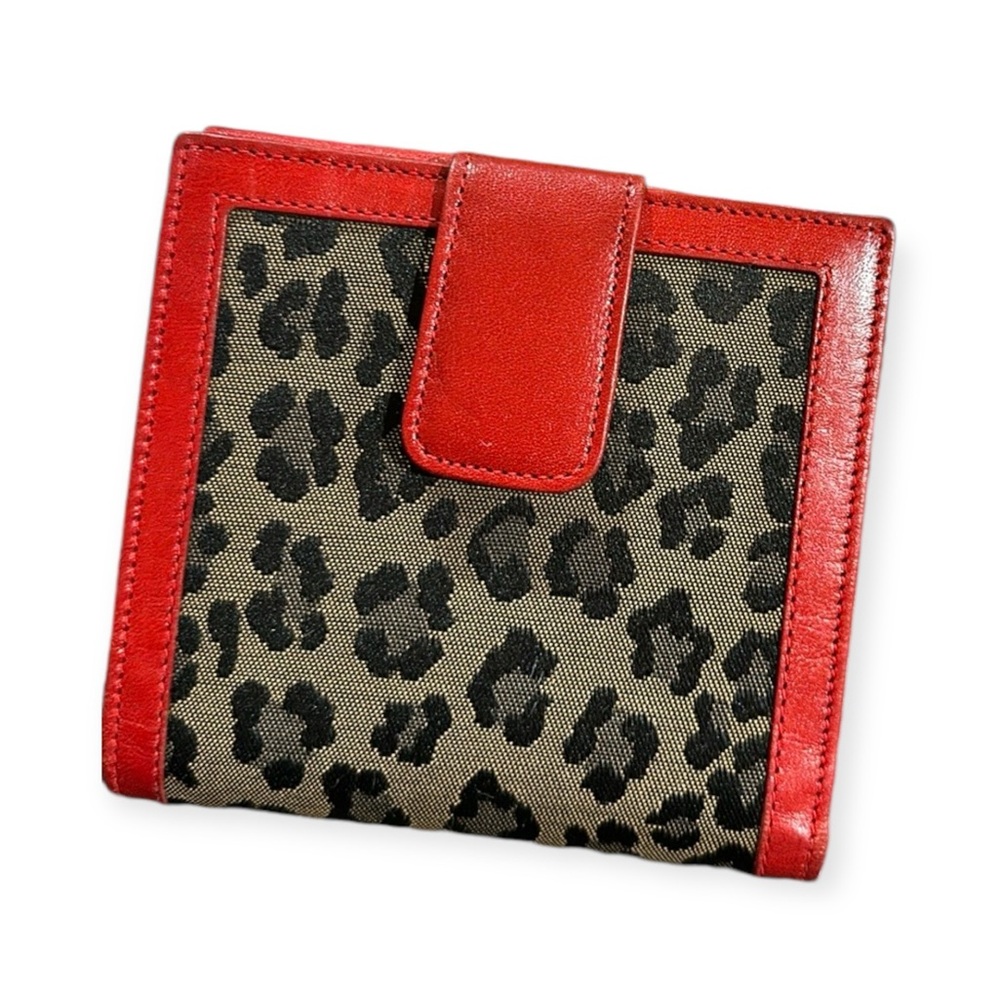 Fendi Vintage Cheetah/red wallet Authentic